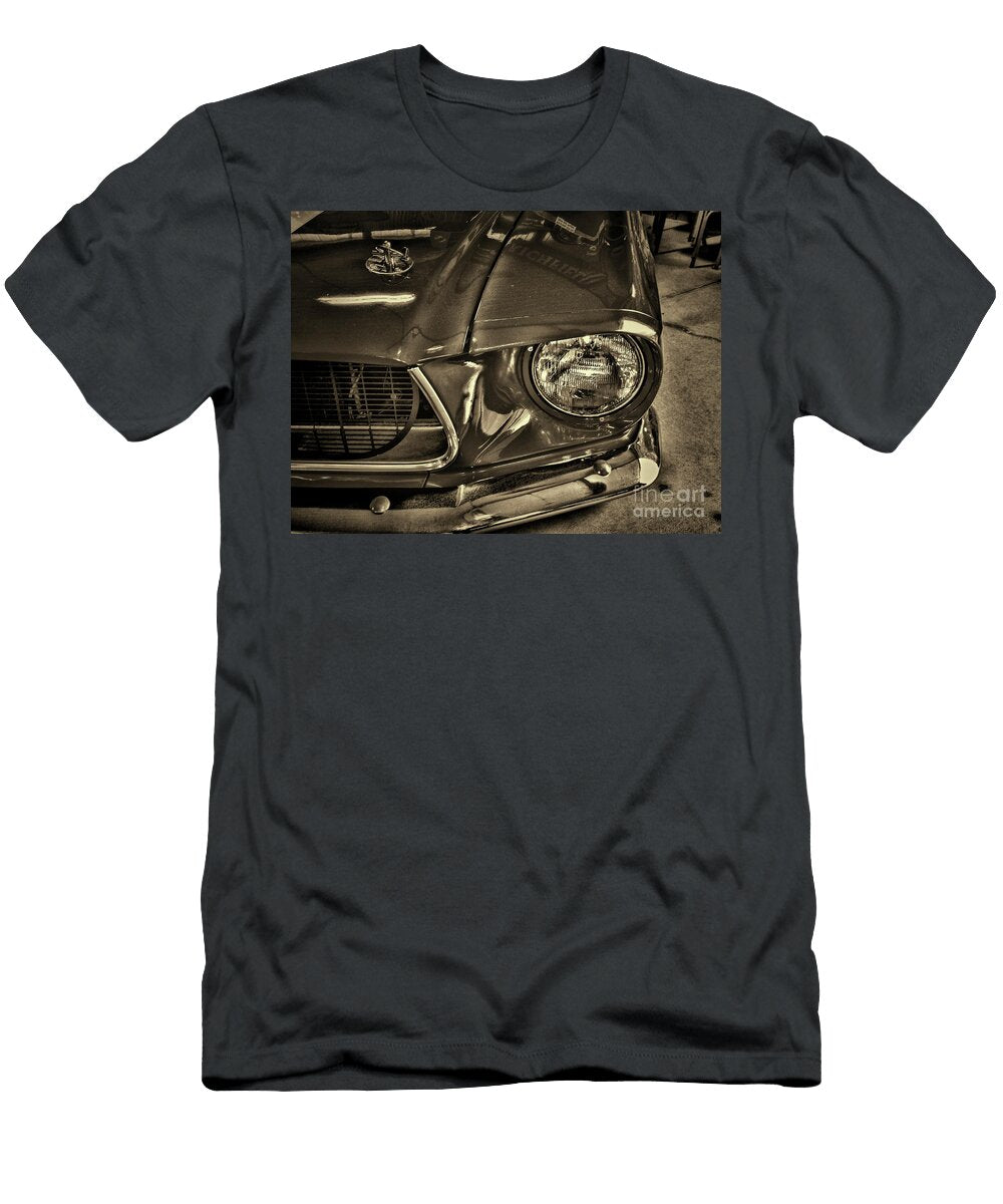 1967 Ford Mustang Gt Cobra Classic Head Light Sepia Paul Ward T-Shirt