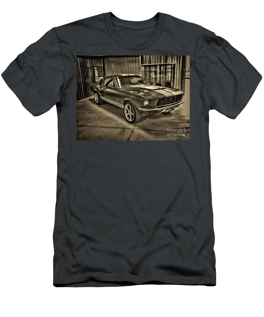 1967 Ford Mustang Gt Cobra Classic Sepia Paul Ward T-Shirt