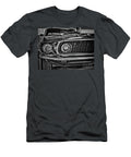 Mean Green 1969 Ford Mustang Mach 1 Headlights Black and White Paul Ward T-Shirt