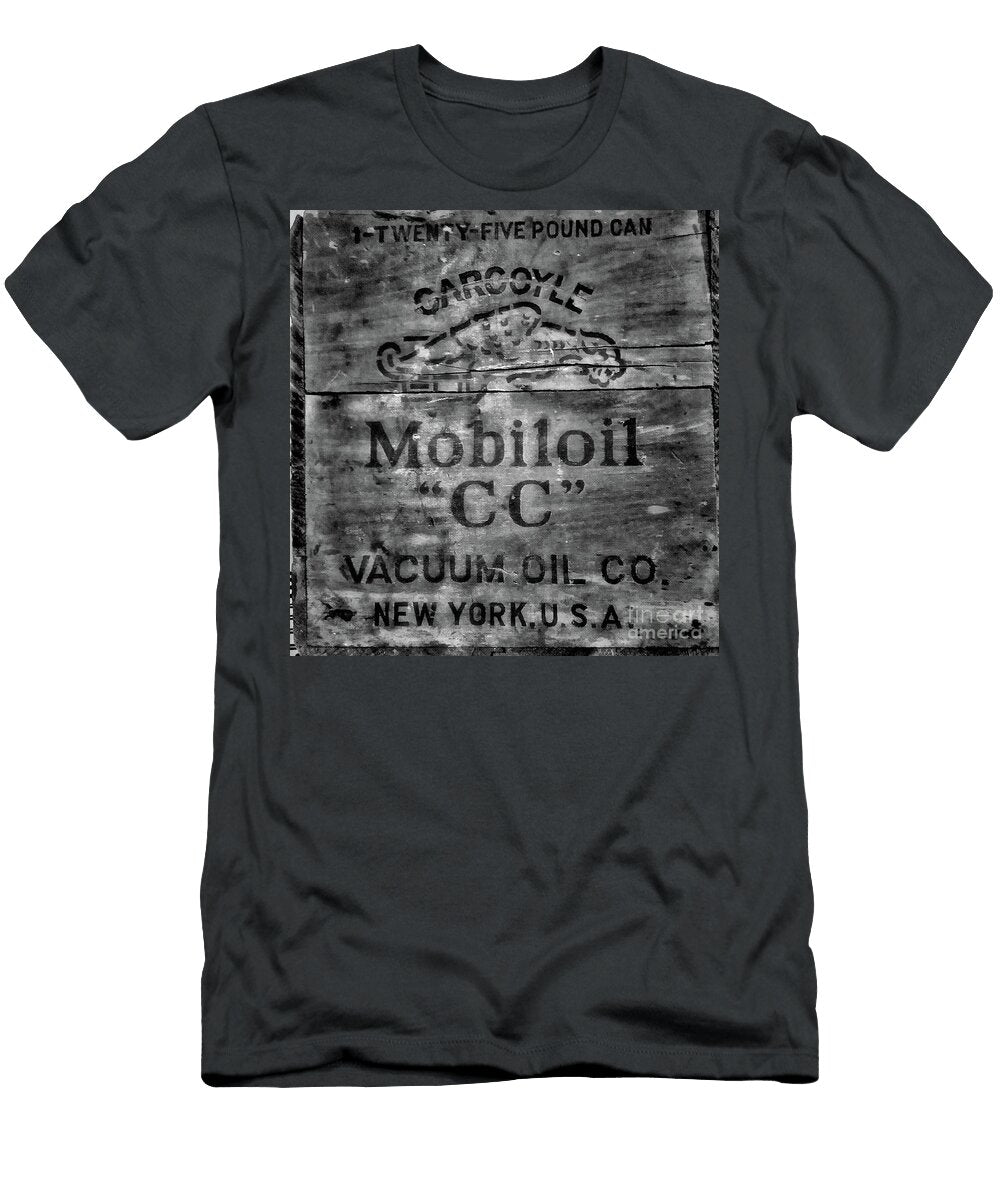 Vintage Gargoyle Mobiloil Wooded Box Black and White Paul Ward T-Shirt